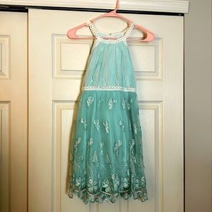Girls light blue dress with puffy skirt
